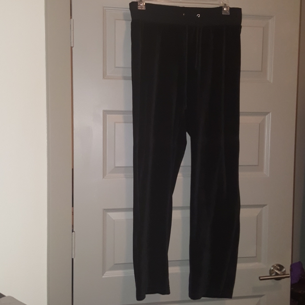 Black velour sweat pants
